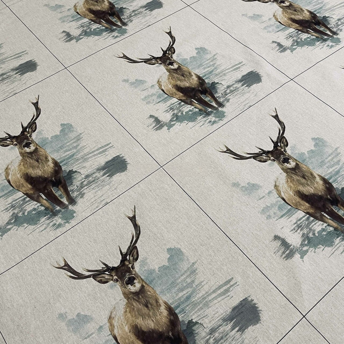 Cushion Picture Panel, Stags - Bull Ring Fabrics
