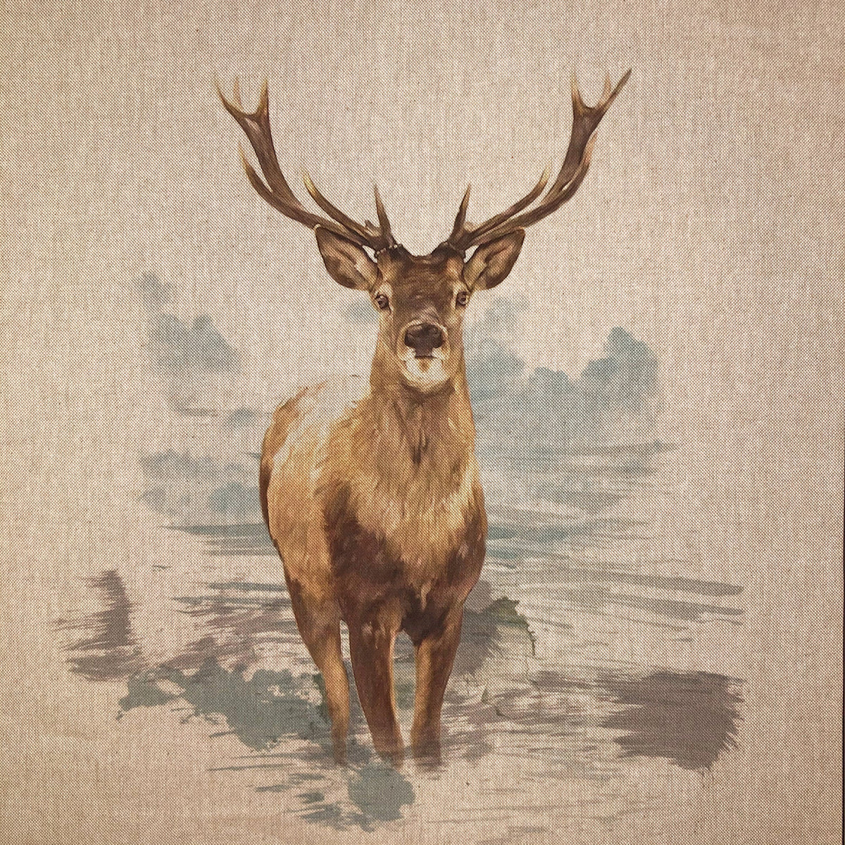 Cushion Picture Panel, Stags - Bull Ring Fabrics