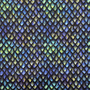 Dragon Fish Scales Print 100% Cotton Craft Fabric, Blue