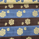 Brown Floral Flowers Designer Upholstery Fabric 140cm, Yellow Cream