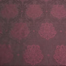 Tissu de rideau d'ameublement damassé en fausse soie flammée, violet