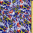 Camo Abstract Print Lycra Dress Fabric, White