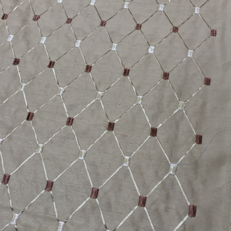 Bamboo Diamond Tuft Taffeta Fabric, Gold