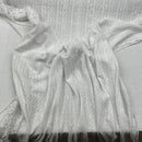 Daisy Floral Embroidery French Venice Lace Fabric, White - Bull Ring Fabrics