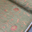 Daisy Floral Flowers Floral Silk Slub Fabric 140cm - Bull Ring Fabrics