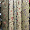 Daisy Floral Flowers Floral Silk Slub Fabric 140cm - Bull Ring Fabrics