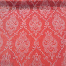 Damask 2 Velvet Flock Organza Net Voile Fabric, White - Bull Ring Fabrics