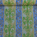 Damask Cotton Vintage Print Fabric, Yellow/Green - Bull Ring Fabrics