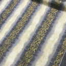 Damask Sonata Striped Vintage Cotton Fabric, Cream/Grey - Bull Ring Fabrics