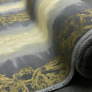 Damask Sonata Striped Vintage Cotton Fabric, Cream/Grey - Bull Ring Fabrics