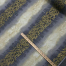 Damask Sonata Striped Vintage Cotton Fabric, Cream/Grey - Bull Ring Fabrics