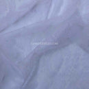Damask Velvet Flock Organza Net Voile Fabric, White - Bull Ring Fabrics