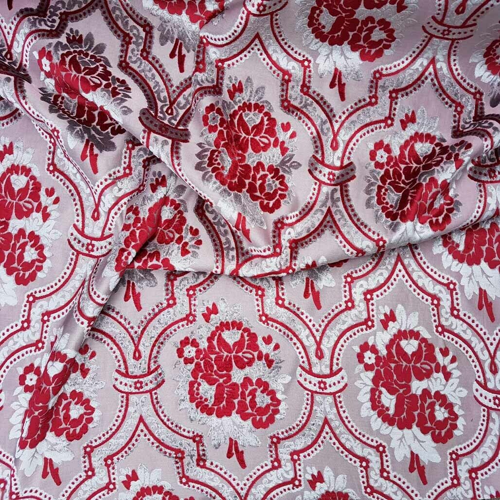Damask Velvet Floral Tapestry Chenille Upholstery Curtain Brocade Fabric 140cm - Bull Ring Fabrics