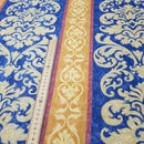 Damask Vintage Cotton Print Craft Fabric, Blue/Gold - Bull Ring Fabrics