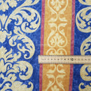 Damask Vintage Cotton Print Craft Fabric, Blue/Gold - Bull Ring Fabrics