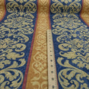 Damask Vintage Cotton Print Craft Fabric, Blue/Gold - Bull Ring Fabrics