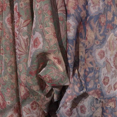 Damask Vintage Tissue Voile Fabric - Bull Ring Fabrics