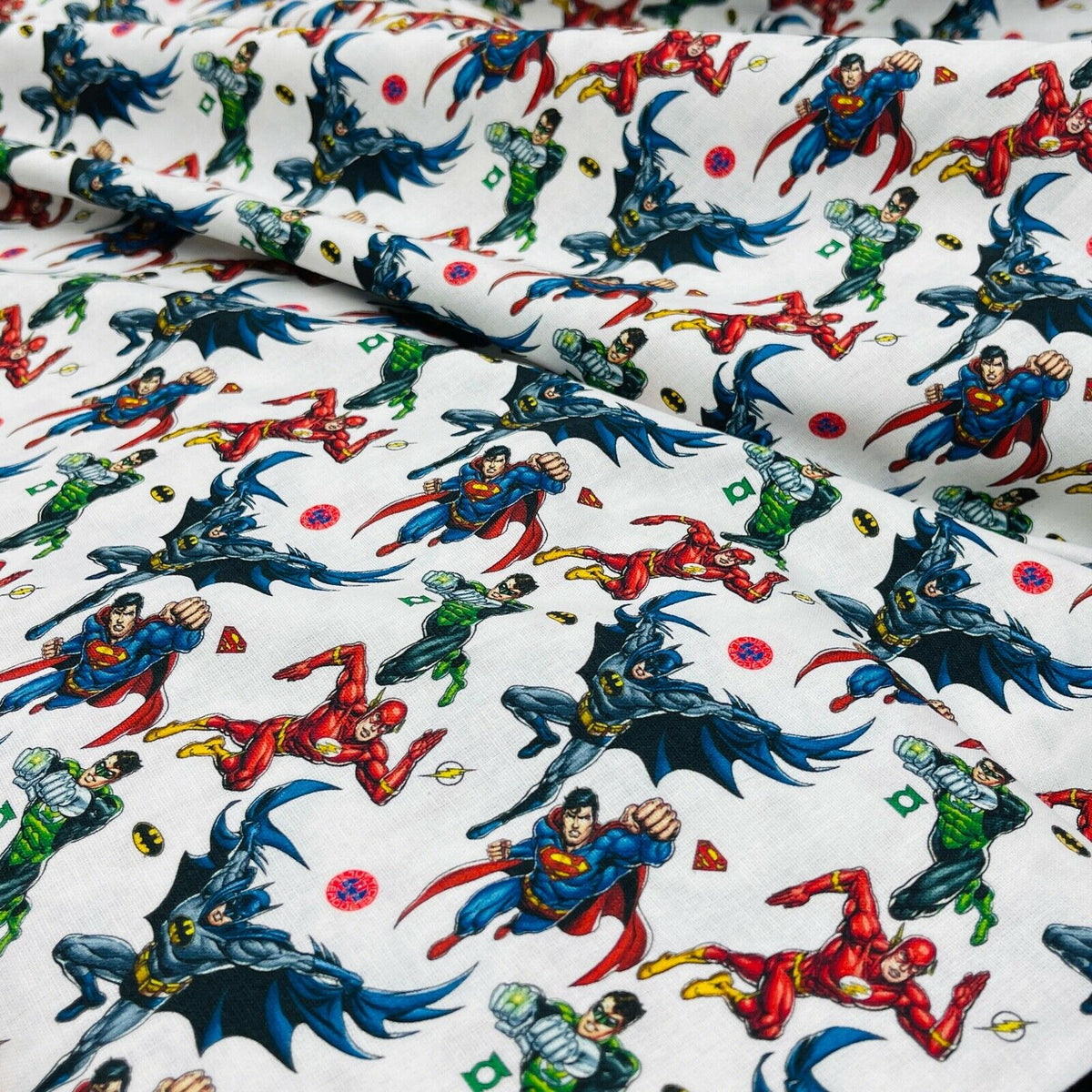DC Justice League Figures Fabric Fabric - Cotton Cushions & Craft 150 cm - Bull Ring Fabrics