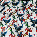 DC Justice League Figures Fabric Fabric - Cotton Cushions & Craft 150 cm - Bull Ring Fabrics