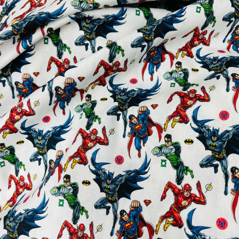 DC Justice League Figures Fabric Fabric - Cotton Cushions & Craft 150 cm - Bull Ring Fabrics