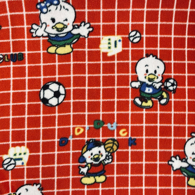 D.D. Duck Printed Polar Fleece Fabric, Red - Bull Ring Fabrics