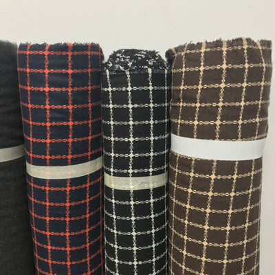 Designer Checks Sewing Wool Blend Melton Fabric Zara Coats Dress Jackets Fabric - Bull Ring Fabrics