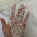 Designer Cream Guipure Lace Bridesmaid Dress Trim Wedding Fabric Summer Skirt - Bull Ring Fabrics