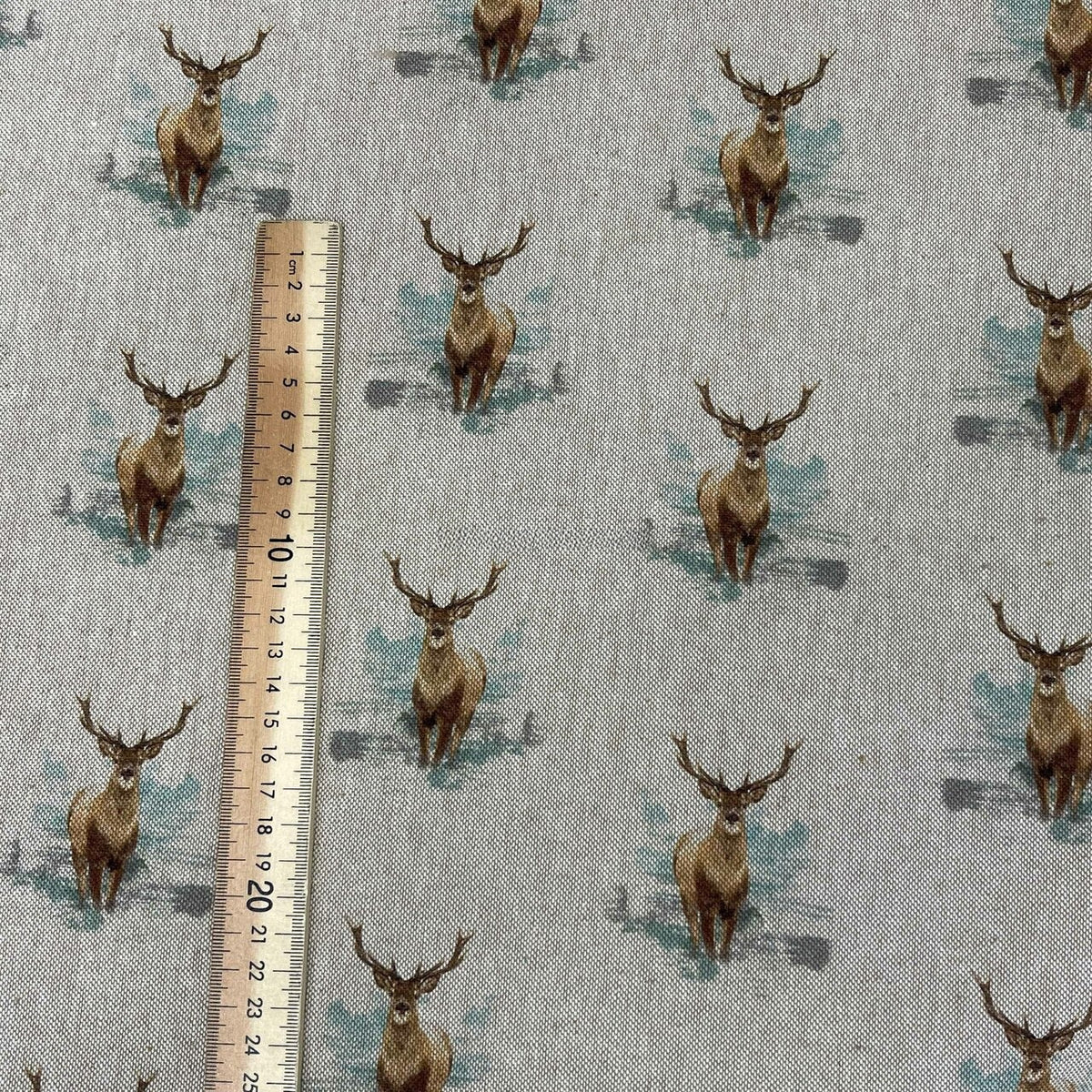 Digital Cotton Animal Linen Fabric, Stags - Bull Ring Fabrics