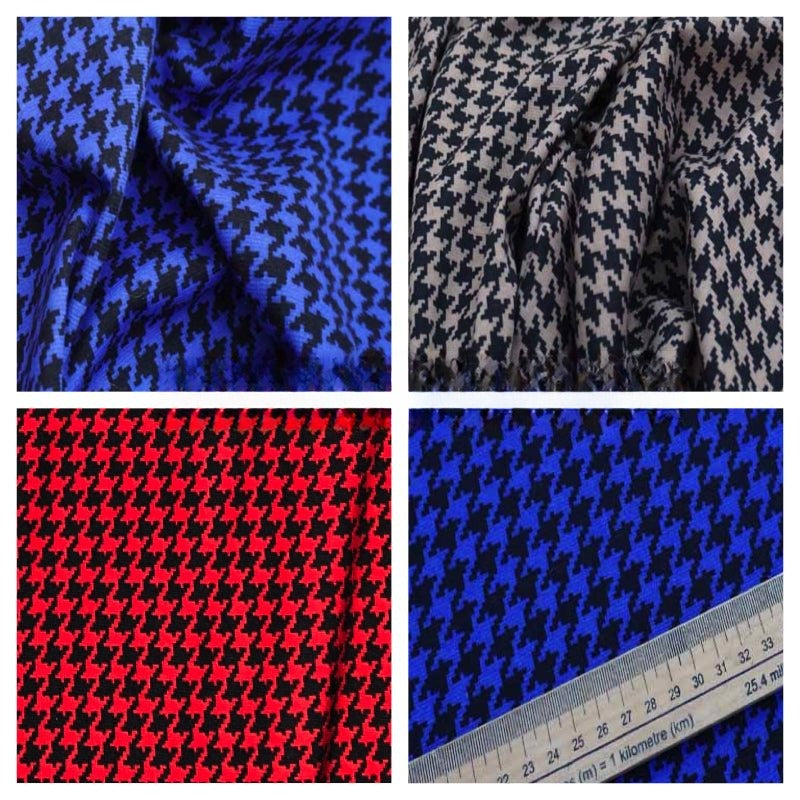 Dogtooth Jersey Stretch Spandex Dress Fabric 60" - Bull Ring Fabrics