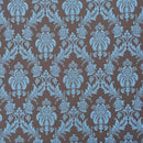 Duck Egg Damask Curtain Brocade Fabric 140cm, Brown - Bull Ring Fabrics