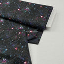 100% Cotton Fabric Galaxy Space Planets Universe Star 140cm, Black