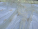 Cream Butterfly Embroidery Organza Fabric Dress Net Curtain