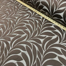 Brown Leaves Floral Curtain Brocade Fabric, 140cm