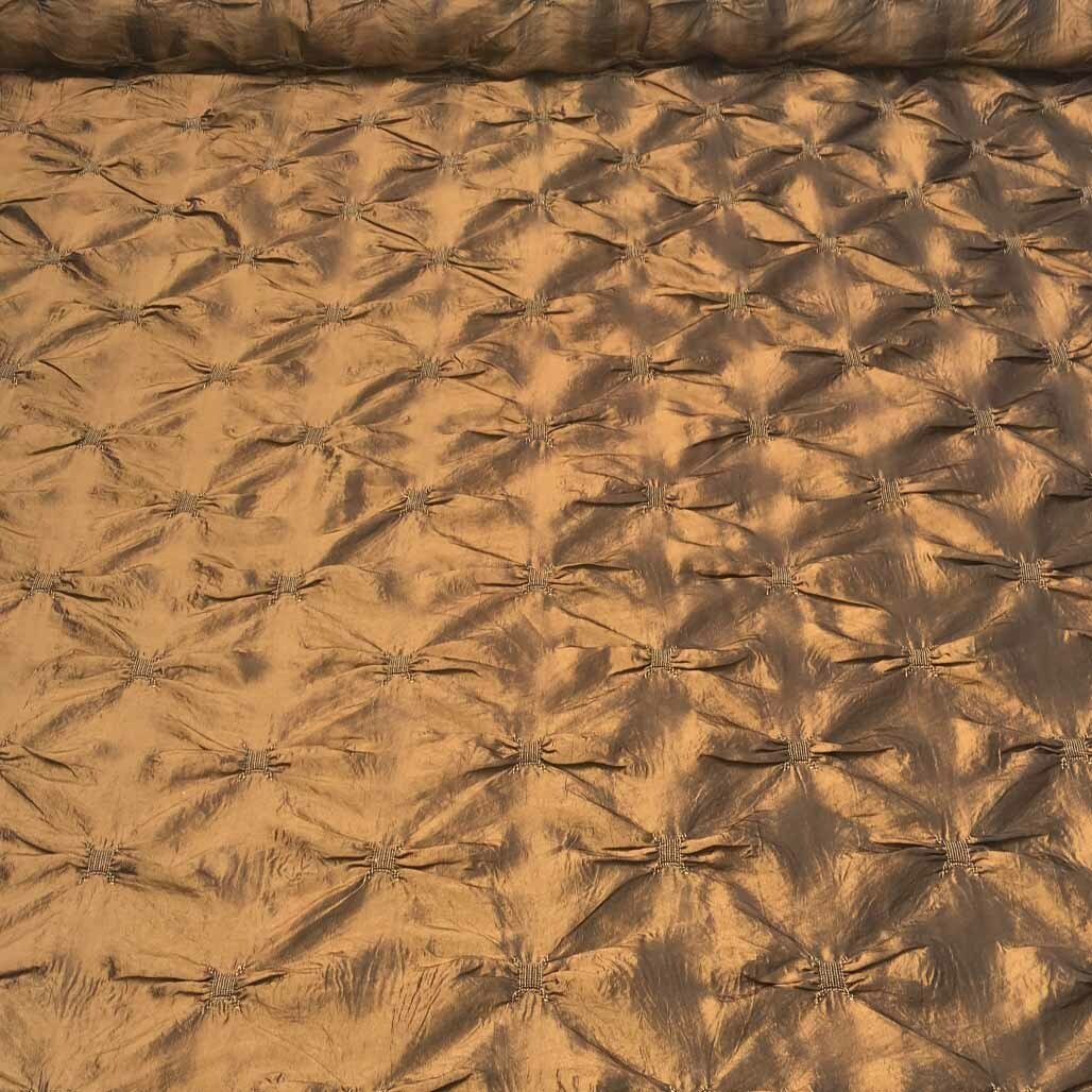 Elasticated Ribbon Taffeta Fabric, Brown - Bull Ring Fabrics