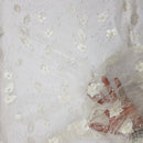 Embroidery 3D Rose & Pearl Lace Net Dress Fabric - Bull Ring Fabrics