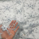 Embroidery 3D Rose & Pearl Lace Net Dress Fabric - Bull Ring Fabrics