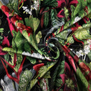 Exotic Digital Print Plush Velvet Curtain Fabric, Black - Bull Ring Fabrics