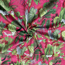 Exotic Digital Print Plush Velvet Curtain Fabric, Cerise - Bull Ring Fabrics