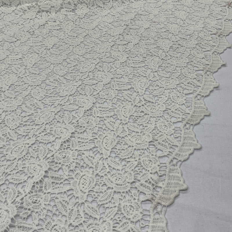 Chantilly Floral Lace Dress Fabric, Cream