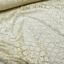 Cream Floral Guipure Raschel Corded Lace Trim Wedding Fabric Ascot Party Wear