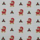 Gingerbread Men Hollies Xmas Polycotton Fabric 45", White