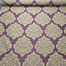 Beige Damask Upholstery Curtain Brocade Fabric, Purple