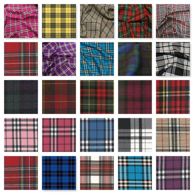 Fashion Tartan Check Polyviscose Dress Fabric 60" - Bull Ring Fabrics