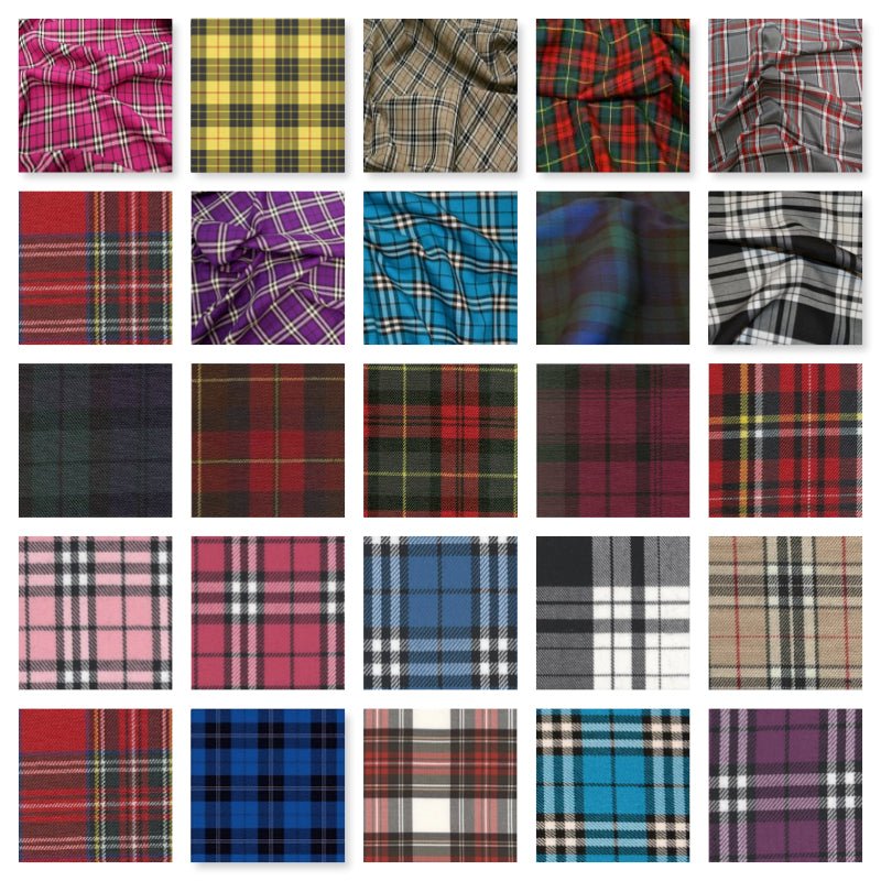 Fashion Tartan Check Polyviscose Dress Fabric 60" - Bull Ring Fabrics