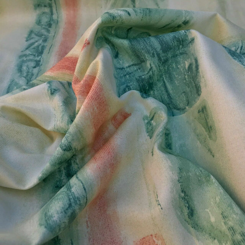 Abstract Aztec Printed Vintage Cotton Fabric 140cm, Cream/Green