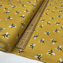 Bumblebee Digital Cotton Craft Bee Fabric 140cm, Mustard