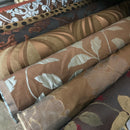 Brown Floral Damask Cotton Curtain Brocade Fabric 140cm