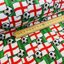 FIFA World Cup Polycotton Fabric England Flags Football Bunting Craft 45" - Bull Ring Fabrics
