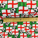 FIFA World Cup Polycotton Fabric England Flags Football Bunting Craft 45" - Bull Ring Fabrics
