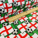 FIFA World Cup Polycotton Fabric England Flags Football Bunting Craft 45" - Bull Ring Fabrics
